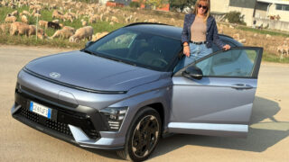 Hyundai Kona EV pecore sfondo
